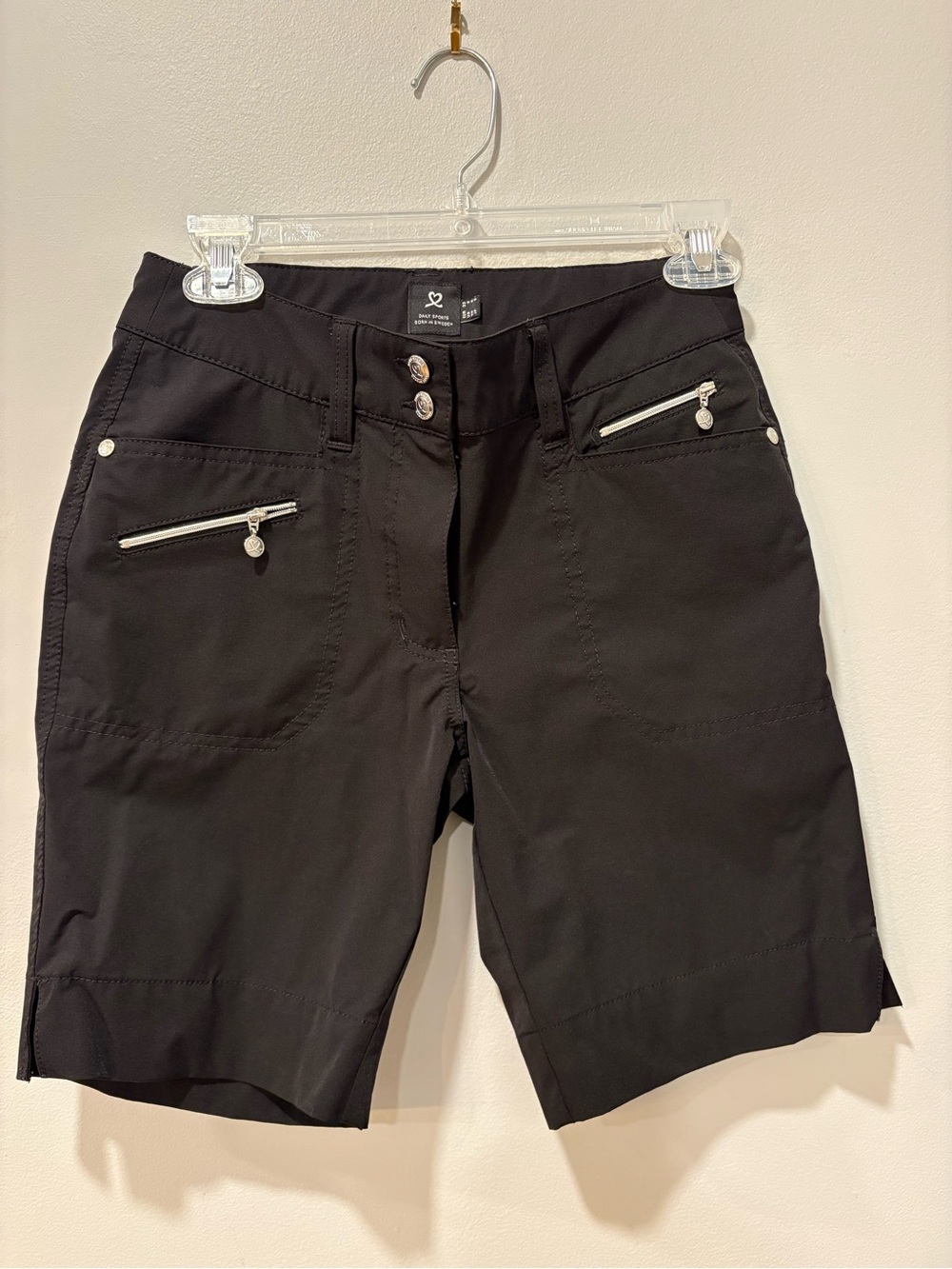 Daily Sports Black Athletic Shorts with Zip Pockets